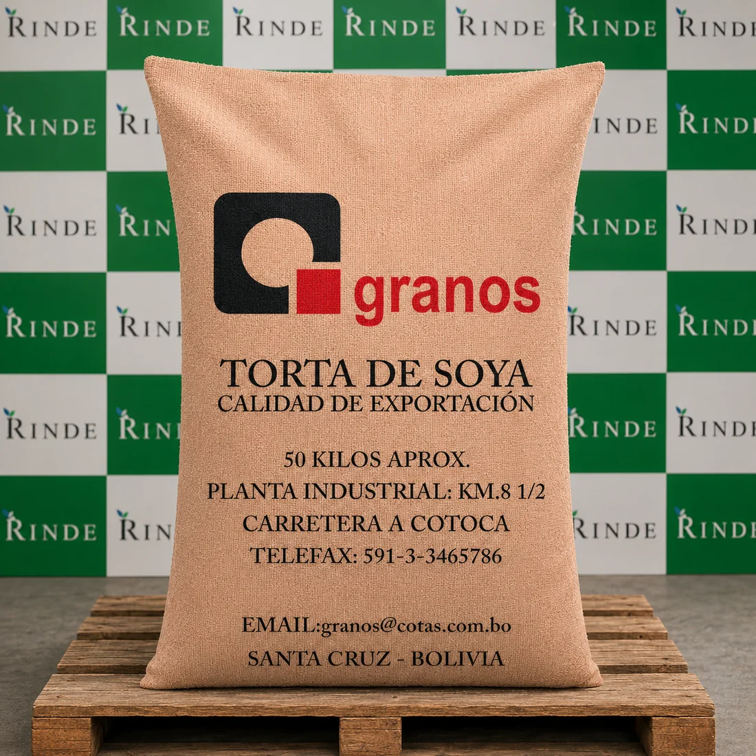 Torta de Soya Estándar, saco melón de 50 kg